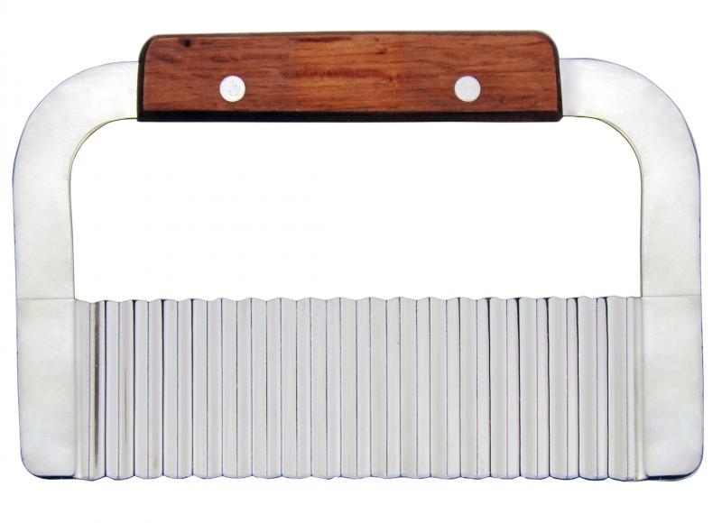 7-inch Stainless Steel Crinkle Cut Serrator with Wooden Handle